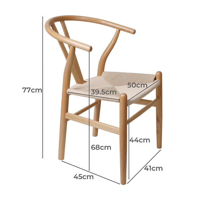 Levede 2x Dining Chairs Wooden Hans Clear-1973194070943731714