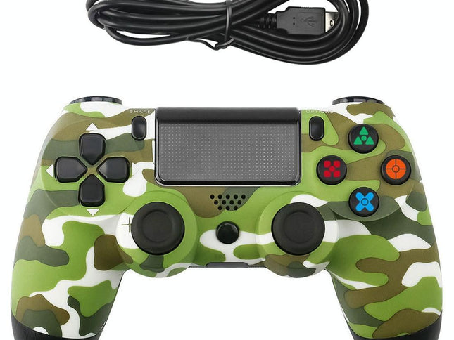 Snowflake Button Wired Gamepad For Ps4 - Green Camouflage-1915197515121168385