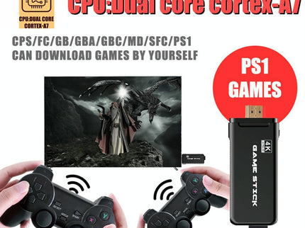 64Gb 4K Retro Game Stick + 2 Wireless Gamepads & 10 000+ Pre-Installed Games-1915198063752908808