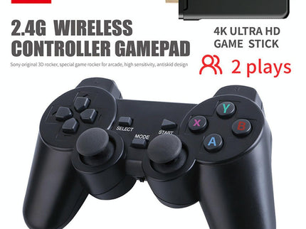 64Gb 4K Retro Game Stick + 2 Wireless Gamepads & 10 000+ Pre-Installed Games-1915198063752908809