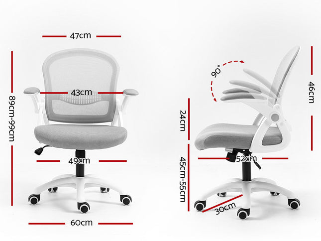 Artiss Mesh Office Chair Mid Back Grey