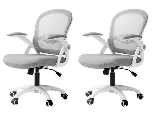 Artiss 2x Mesh Office Chair Computer Gaming Desk Chairs Work Study Mid Back Grey