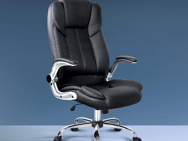 Artiss Executive Office Chair Leather Tilt Black