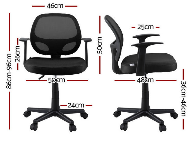 Artiss Mesh Office Chair Computer Gaming Desk Chairs Work Study Mid Back Black