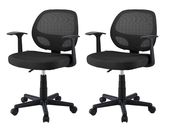 Artiss 2x Mesh Office Chair Computer Gaming Desk Chairs Work Study Mid Back Black