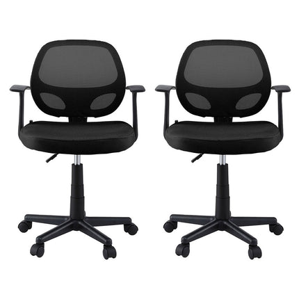 Artiss 2x Mesh Office Chair Computer Gaming Desk Chairs Work Study Mid Back Black