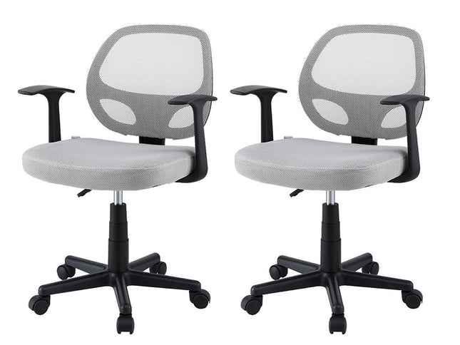 Artiss 2x Mesh Office Chair Computer Gaming Desk Chairs Work Study Mid Back Grey