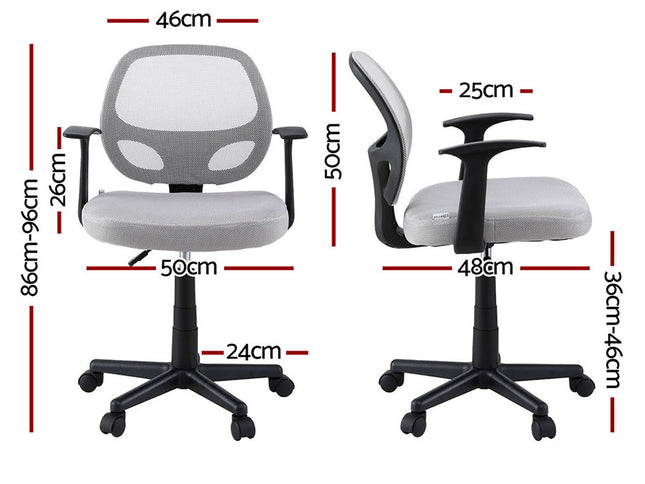 Artiss 2x Mesh Office Chair Computer Gaming Desk Chairs Work Study Mid Back Grey