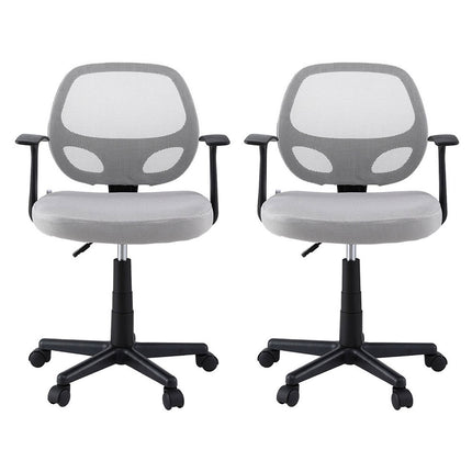 Artiss 2x Mesh Office Chair Computer Gaming Desk Chairs Work Study Mid Back Grey