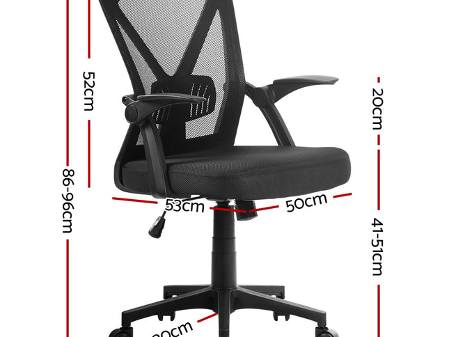 Artiss Mesh Office Chair Mid Back Black