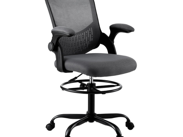 Artiss Office Chair Drafting Chairs Stool Computer Desk Studios Mesh Grey