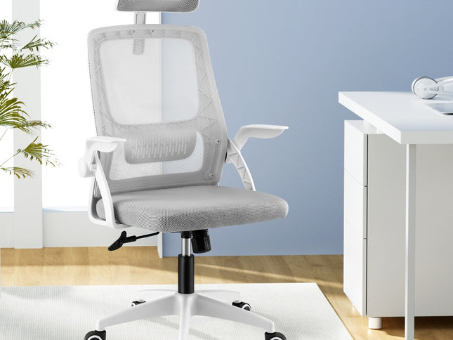 Artiss Ergonomic Office Chair Computer Desk Chairs Headrest Adjustable Grey