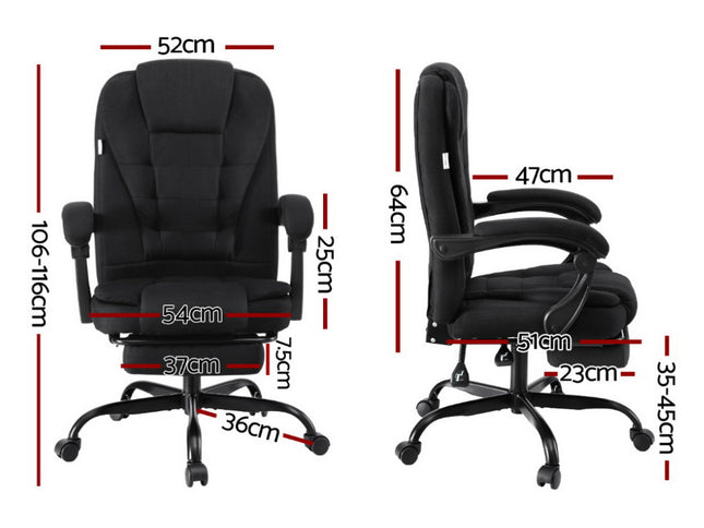 Artiss Office Chair Executive Fabric Seat Racing Computer Desk Chairs Footrest