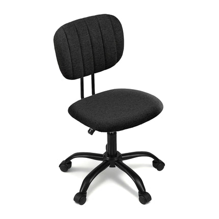 Artiss Armless Office Chair with Wheels, Ergonomic 360¬∞ Swivel Home Office Desk Chair, Height Adjustable Computer Task Chair with Fabric Back and Seat for Small Space, Black