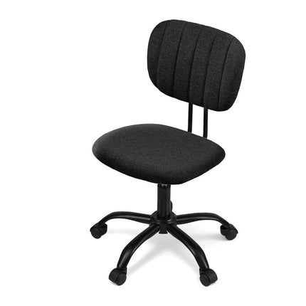 Artiss Armless Office Chair with Wheels, Ergonomic 360¬∞ Swivel Home Office Desk Chair, Height Adjustable Computer Task Chair with Fabric Back and Seat for Small Space, Black