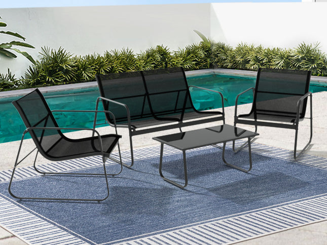 Gardeon Outdoor Sofa Set Lounge Setting Textilene Table and Chairs Garden Patio Furniture