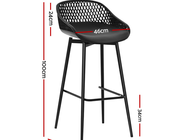 Gardeon 4x Outdoor Bar Stools Plastic Black