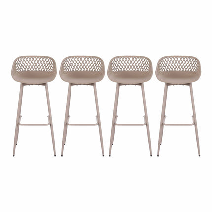 Gardeon 4-Piece Outdoor Bar Stools Plastic Metal Dining Chair Furniture Coffee
