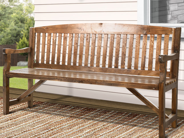 Gardeon 5FT Outdoor Garden Bench Wooden 3 Seat Chair Patio Furniture Natural