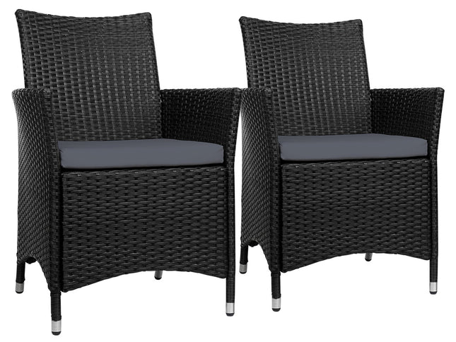 Gardeon Outdoor Dining Chairs Patio Furniture Wicker Garden Cushion Idris 2PC