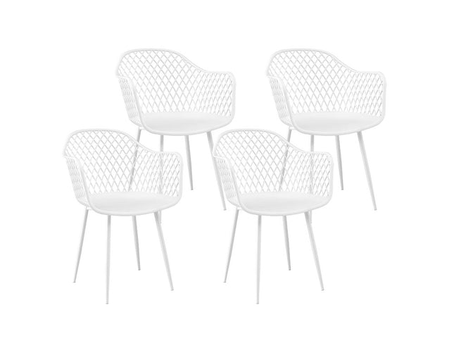 Gardeon 4PC Outdoor Dining Chairs PP Lounge Chair Patio Furniture Garden White