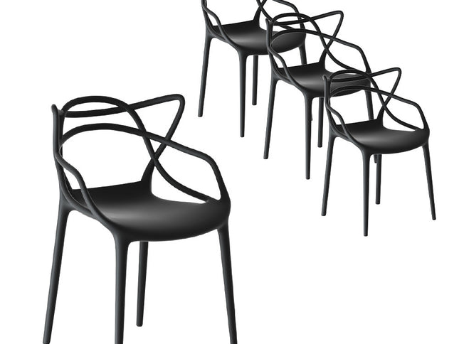 Gardeon 4PC Outdoor Dining Chairs PP Portable Stackable Chair Patio Furniture
