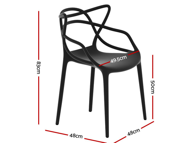 Gardeon 4PC Outdoor Dining Chairs PP Portable Stackable Chair Patio Furniture