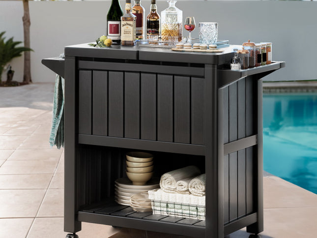 Gardeon Outdoor Storage Cabinet Box 80L Ice Bucket Cooler Rolling Serving Cart Kitchen Trolley
