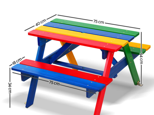 Keezi Kids Wooden Picnic Table Set with Umbrella