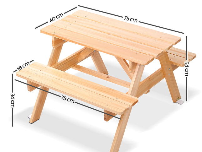 Keezi Kids Wooden Picnic Table Set with Umbrella