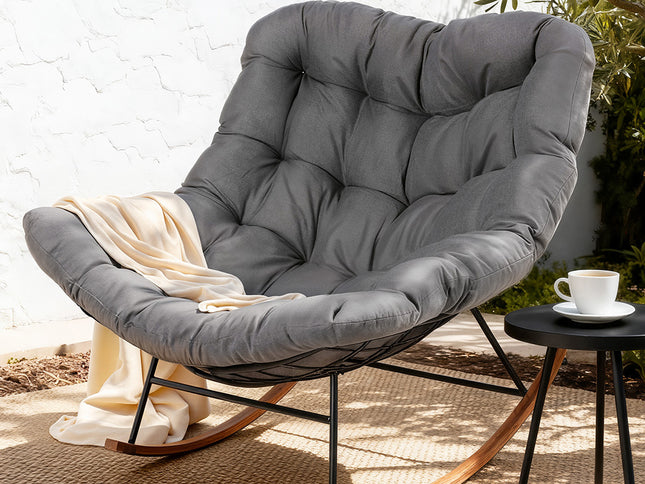 Gardeon Outdoor Rocking Chair Furniture Papasan Recliner Garden Patio Lounge Setting