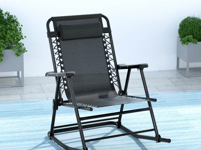 Gardeon Outdoor Rocking Chair Folding Reclining Recliner Patio Furniture Garden