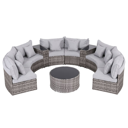 Gardeon 8 Seater Outdoor Sofa Set 11PCS Table Chair Set Garden Rattan Furniture