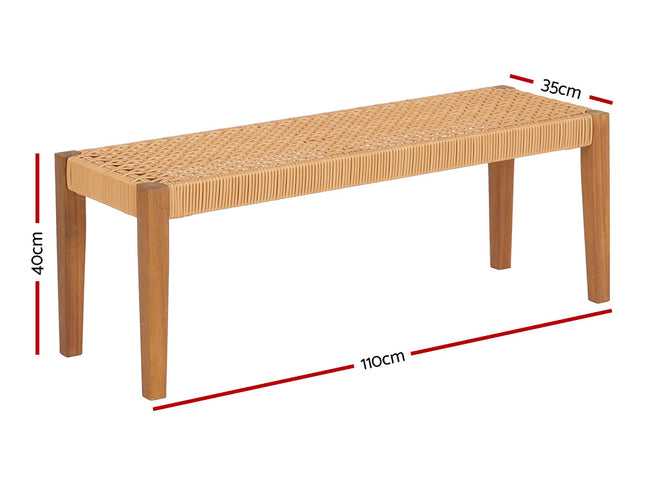 Gardeon Outdoor Garden Bench Seat Dining Acacia Wood 2-Seater Patio Furniture