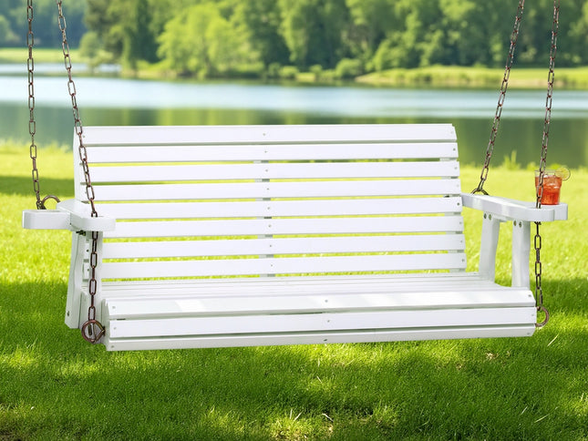 Gardeon Porch Outdoor Swing Chair With Cup Holder Wooden Furniture 2 Seater