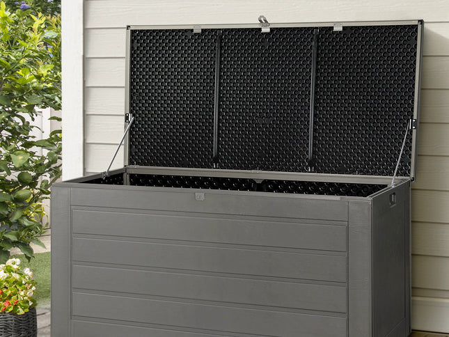 Gardeon Outdoor Storage Box 680L Container Lockable Garden Bench Tool Shed Black