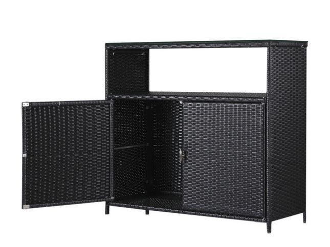 Gardeon Outdoor Storage Cabinet Box Garage Wicker Shed Tools Shelf Chest Garden