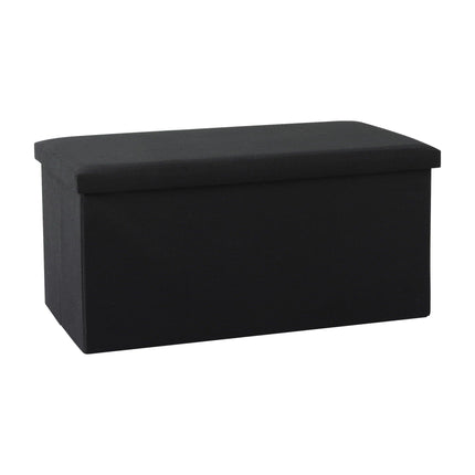 Artiss Storage Ottoman Bench Folding Blanket Box Toy Organiser Foot Stool Black