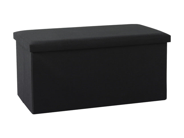 Artiss Storage Ottoman Bench Folding Blanket Box Toy Organiser Foot Stool Black