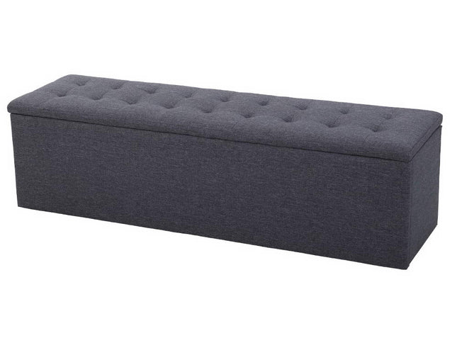 Artiss Storage Ottoman Blanket Box 140cm Linen Dark Grey