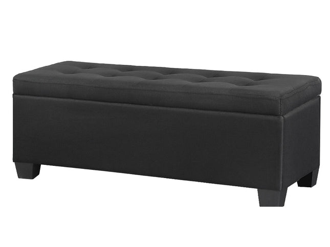 Artiss Storage Ottoman Blanket Box 97cm Linen Black