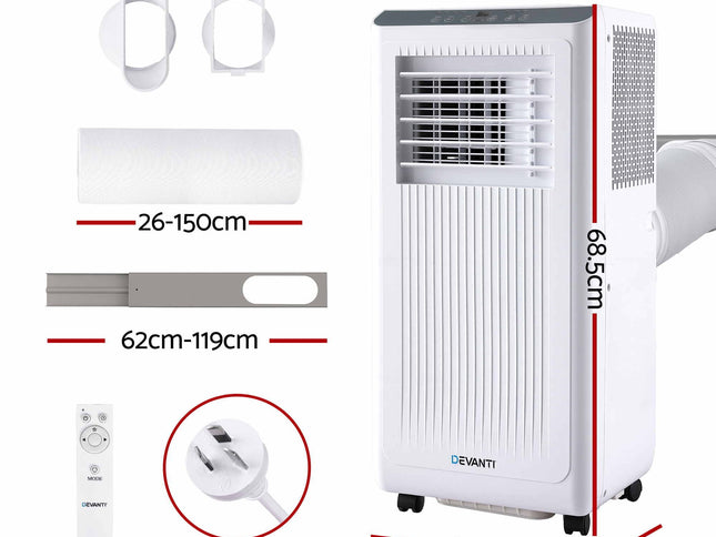 Devanti Portable Air Conditioner 5000 BTU 3-in-1 with Remote Control