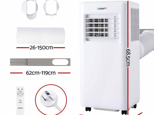 Devanti Portable Air Conditioner 9000 BTU 3-in-1 with Remote Control