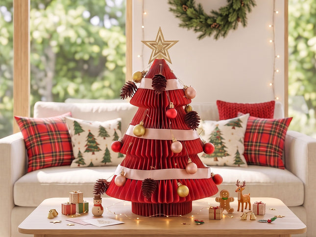 Jingle Jollys LED Paper Christmas Tree with Star Topper ‚Äì 47CM, Set
