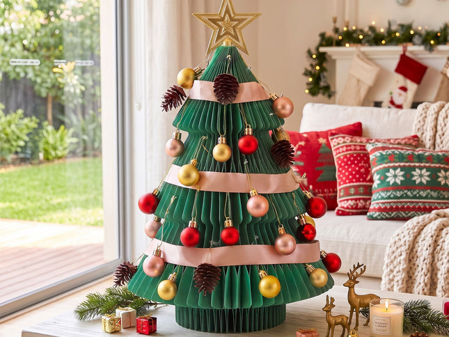 Jingle Jollys LED Paper Christmas Tree with Star Topper ‚Äì 61CM, Set