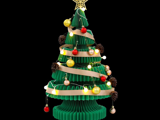 Jingle Jollys LED Paper Christmas Tree with Star Topper ‚Äì 62CM, Green