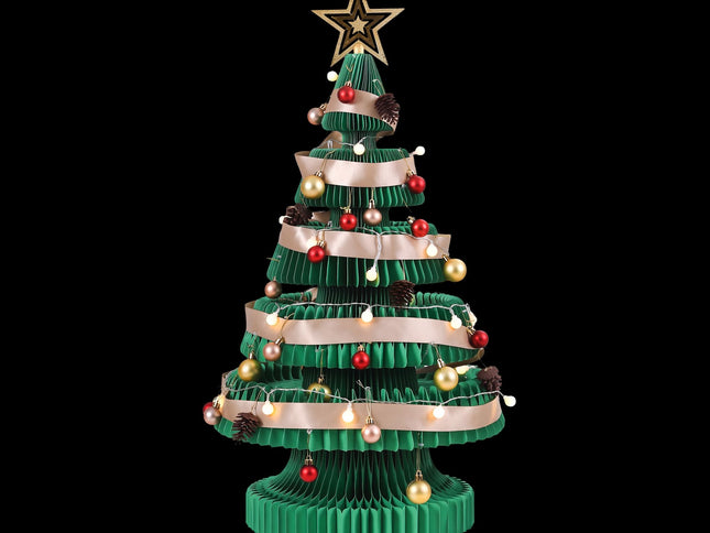 Jingle Jollys LED Paper Christmas Tree with Star Topper ‚Äì 87CM, Green