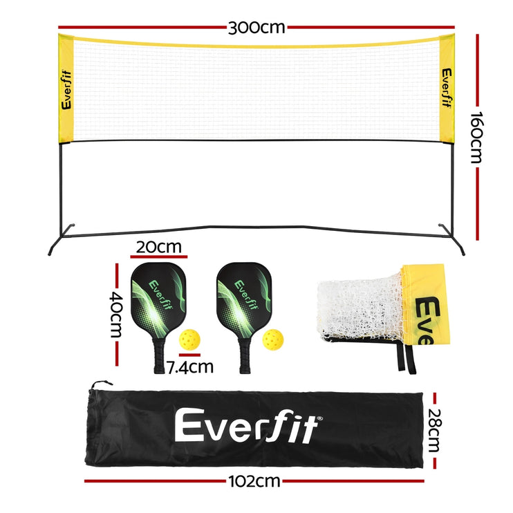 Everfit 10ft Portable Pickle Ball Net Adjustable Multi-Sport for Badminton Tennis Pickleball Volleyball