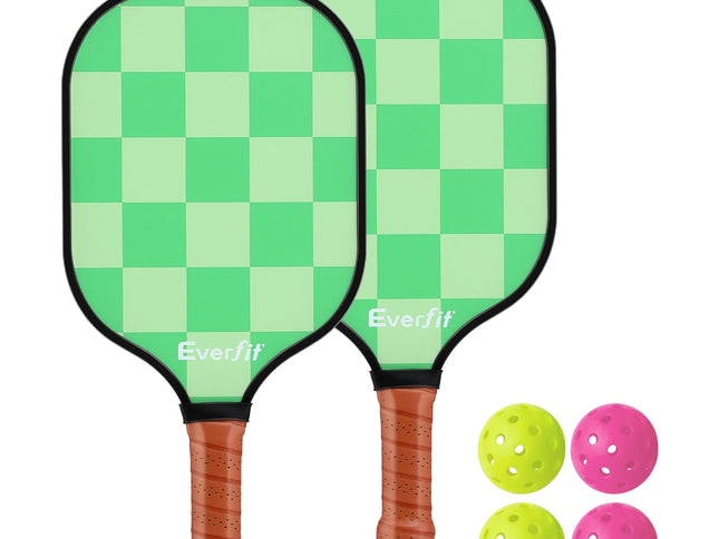 Everfit Pickleball Paddle Set Fiberglass with Balls Bag Tournament Kit 2PCS Pickle Balls Rackets