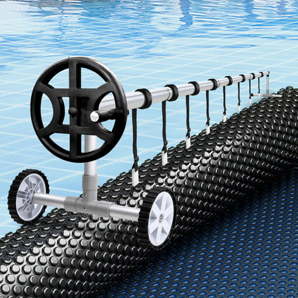 Aqua Buddy Pool Cover 600 Micron 10x4m w/ Roller 4m Swimming Pools Black Solar Blanket